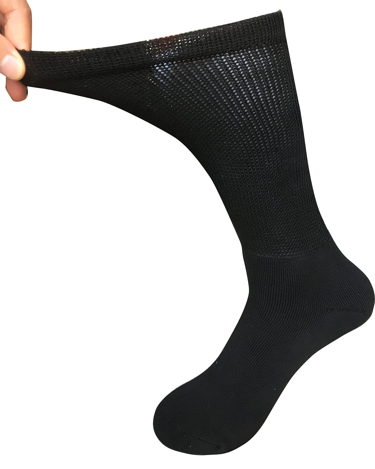 SYOLLAVE diabetic crew socks with non-binding top for easy fit