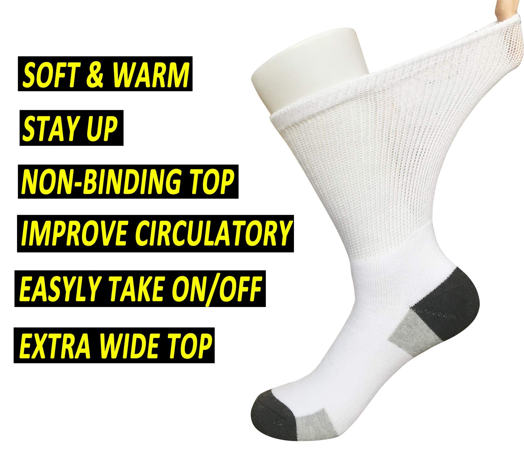 SYOLLAVE men's diabetic socks cushioned-foot focus keeps feet warm and protected