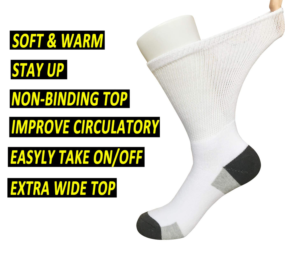 SYOLLAVE men's diabetic socks cushioned-foot focus keeps feet warm and protected