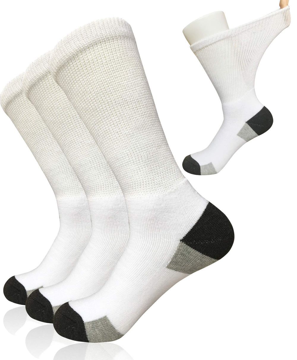 SYOLLAVE men's diabetic socks front view with non-binding top for comfortable wear