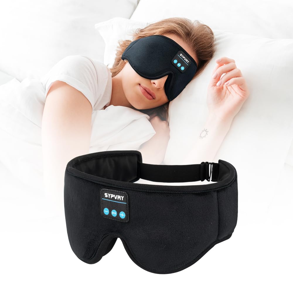 SYPVRY Bluetooth sleep mask eye cup detail showing comfortable light blocking