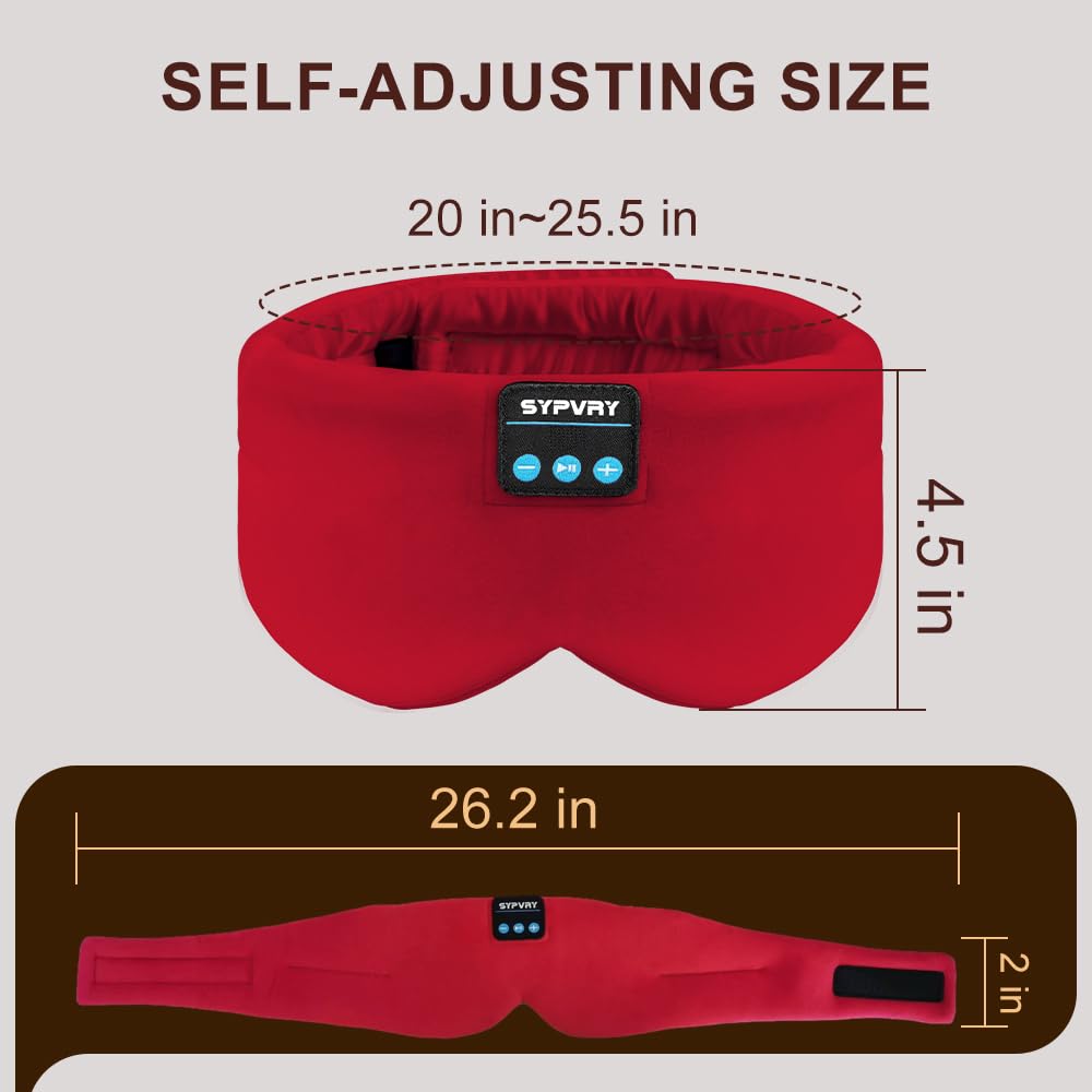 SYPVRY blackout mask in red enables immersive night listening