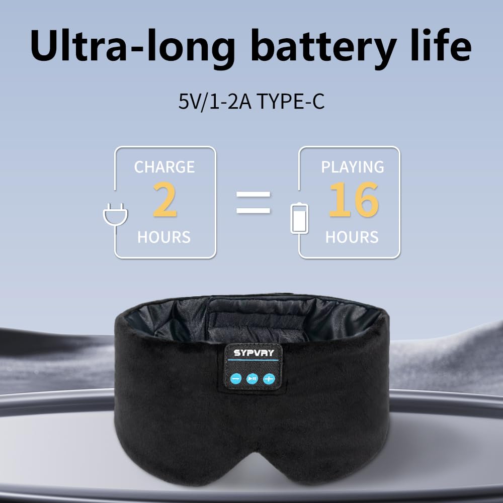 SYPVRY Soft fabric sleep mask providing comfortable light blocking.