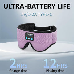 SYPVRY wireless sleep headband with USB-C charging for easy power on the go.