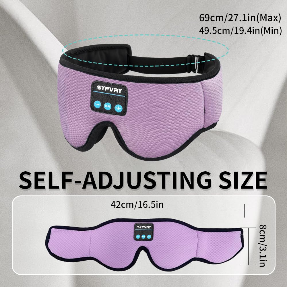 SYPVRY sleep mask with zipper design for easy charging and cleaning.