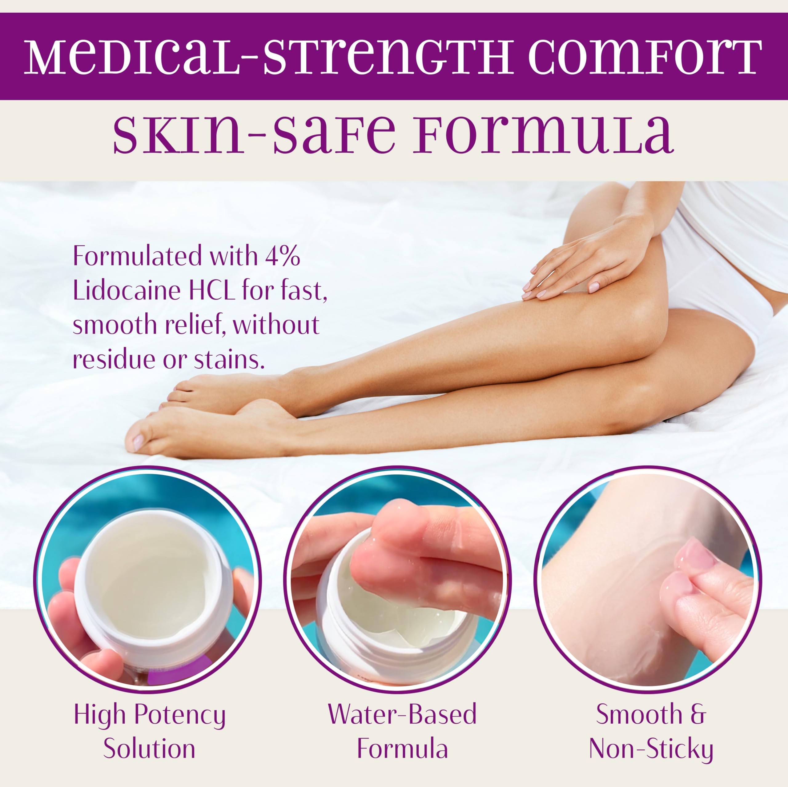 SYREN Intimate Relief Gel application on skin shows precise gentle placement
