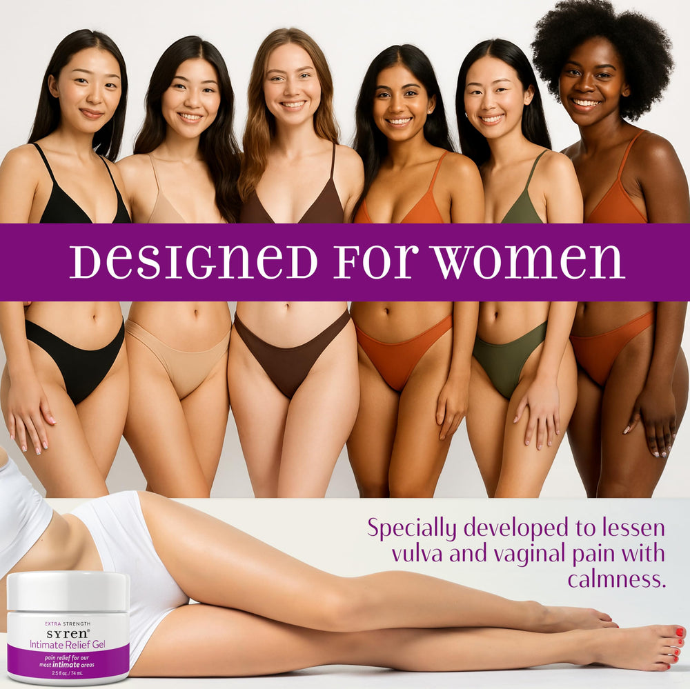 SYREN Intimate Relief Gel delicate skin use highlights safe everyday comfort