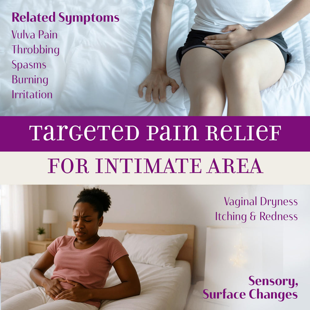 SYREN Intimate Relief Gel post-procedure care depiction suggests soothing care