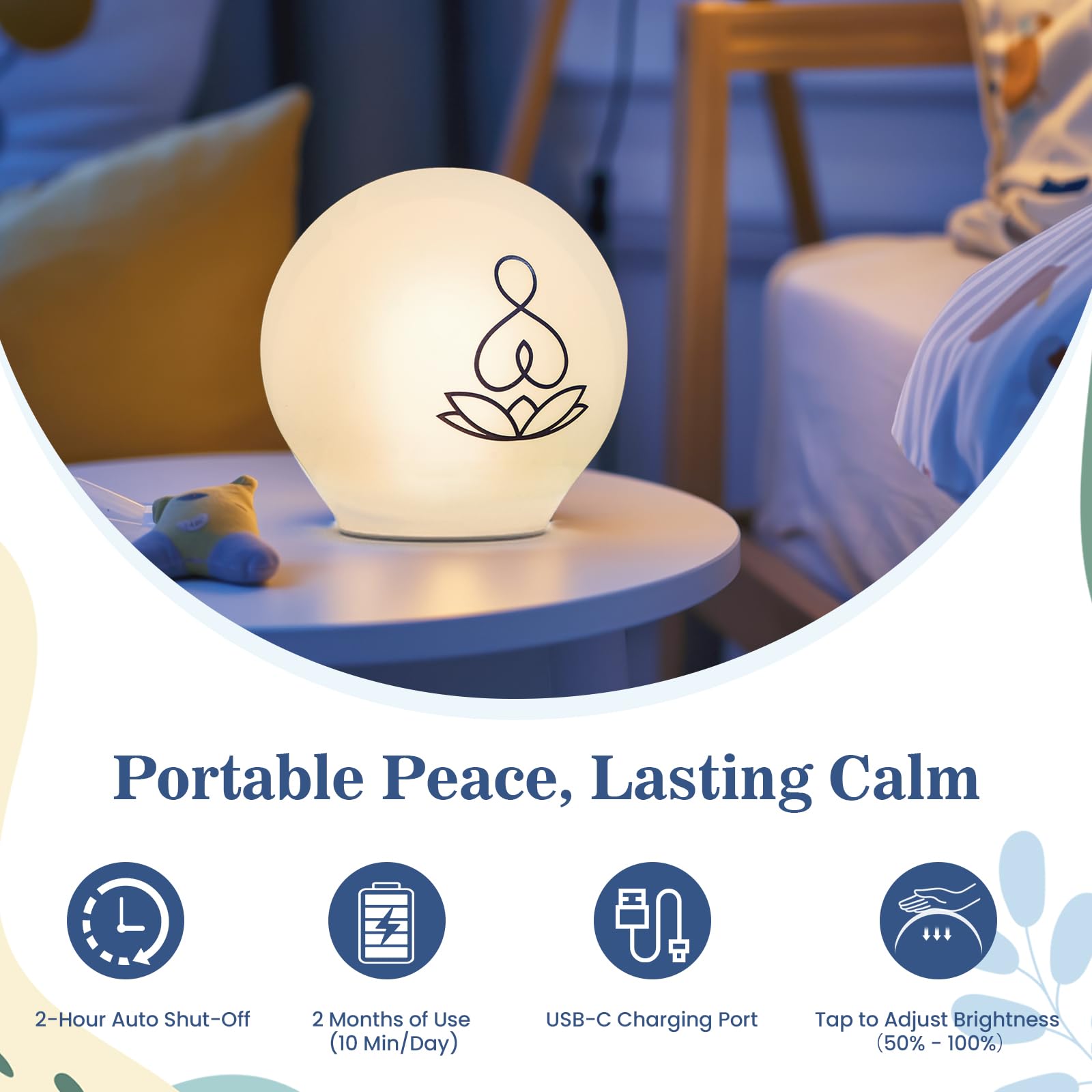 Syrinx portable meditation light for travel and quick calm moments