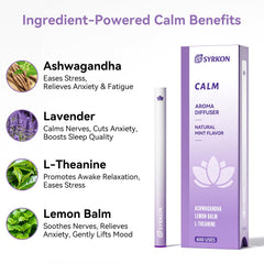 Syrkon herbal pen showcases ashwagandha in formula for mood balance cues.