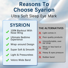 Sysrion Sleep Eye Mask nose pad design reduces pressure and blocks light