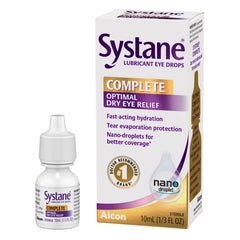 Systane Complete nano-droplet coverage on the eye surface for balanced hydration.