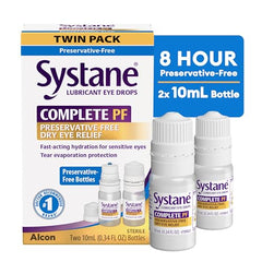 Systane Complete PF bottle cap close-up for sensitive eyes