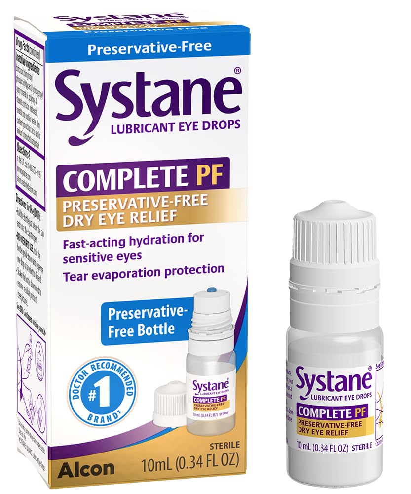 Systane Complete PF bottle front view for on-the-go hydration
