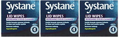 Systane Lid Wipes packaging with 3-pack display demonstrates convenient eyelid hygiene.