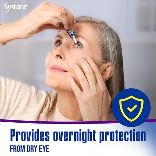 Systane Nighttime Eye Gel packaging shown, designed for overnight protection and comfort.