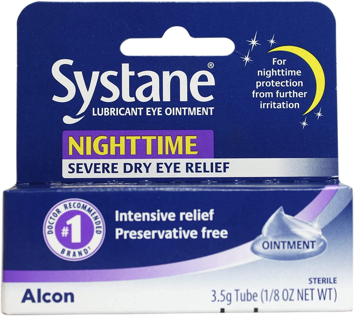 Systane Nighttime Eye Ointment application demonstrates safe, comfortable nightly lubrication