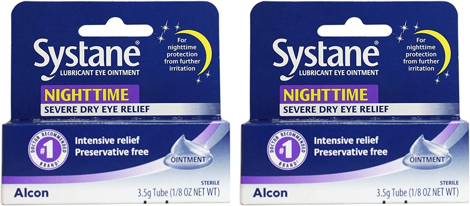 Systane Nighttime Eye Ointment pack offers overnight relief with a 2-pack design
