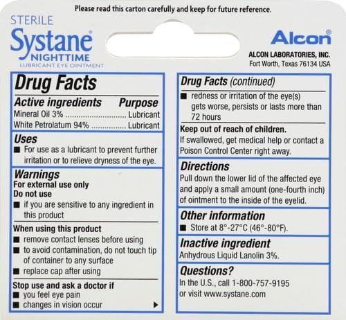 Bedside setup with Systane Nighttime Ointment for overnight eye comfort