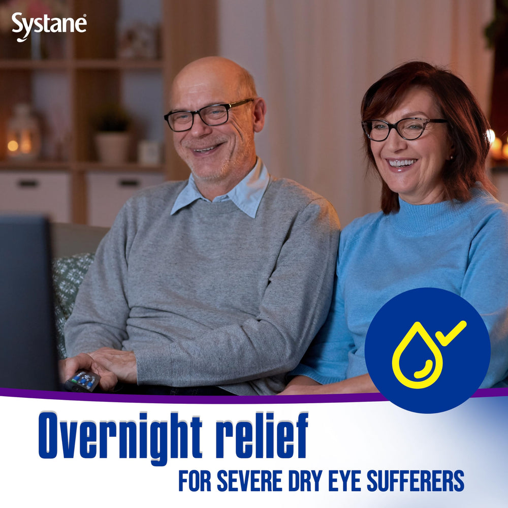 Systane Nighttime preservative-free formula illustrated for safe overnight use