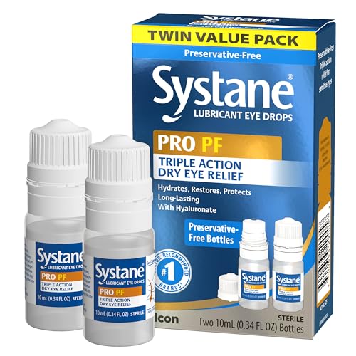 Systane Pro PF multi-dose bottle for portable lubrication throughout the day.