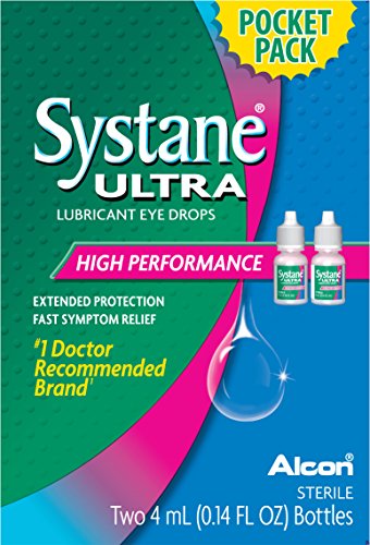 Close-up of Systane Ultra bottle highlighting precise dosing