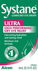 Systane Ultra packaging box highlights portable, easy-to-use eye drop relief.