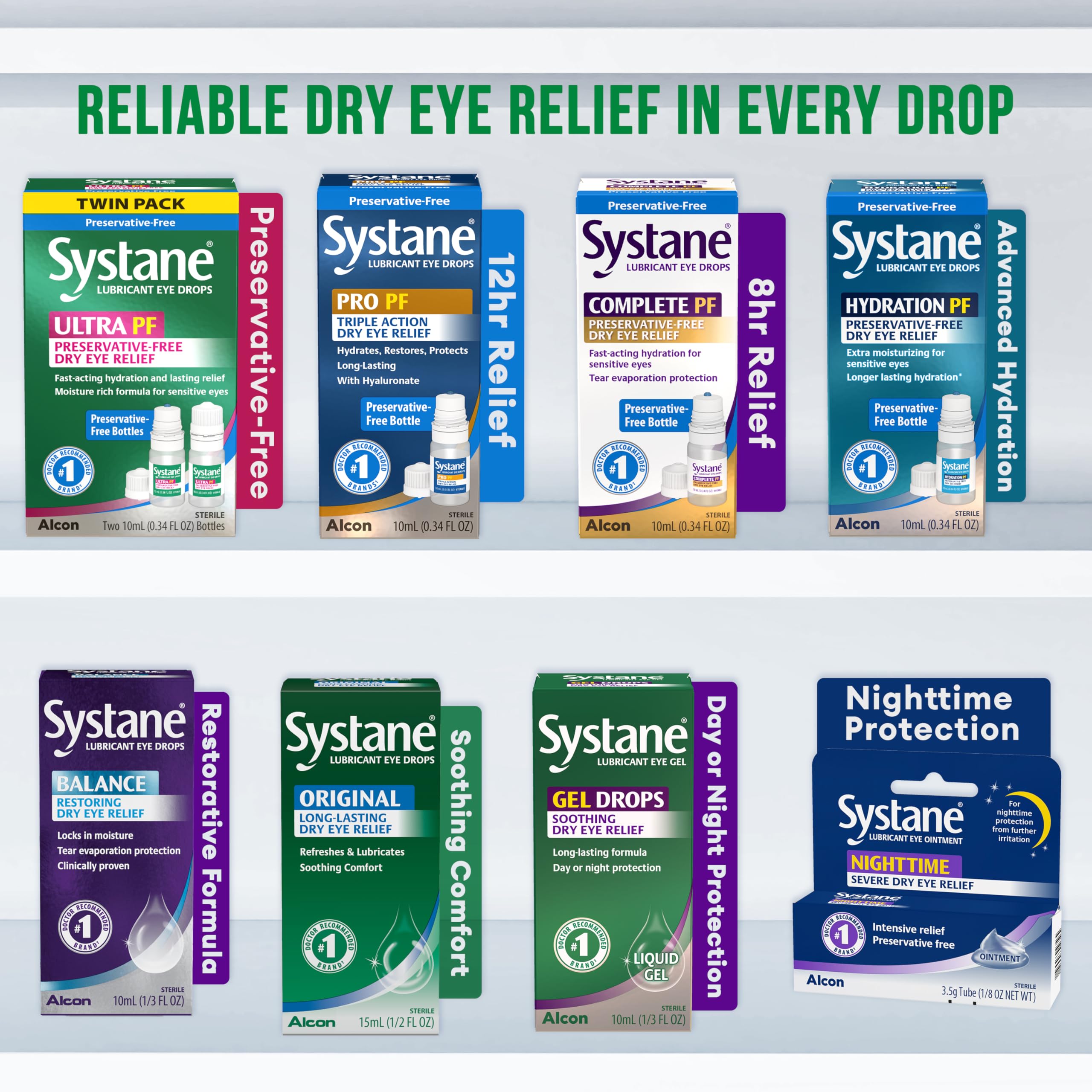 Systane Ultra PF eye drops being applied for soothing moisture