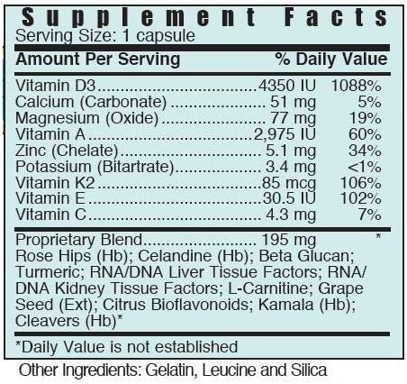 Systemic Formulas DV3 BioNutriment bottle label detail shows D3 and K2 pairing