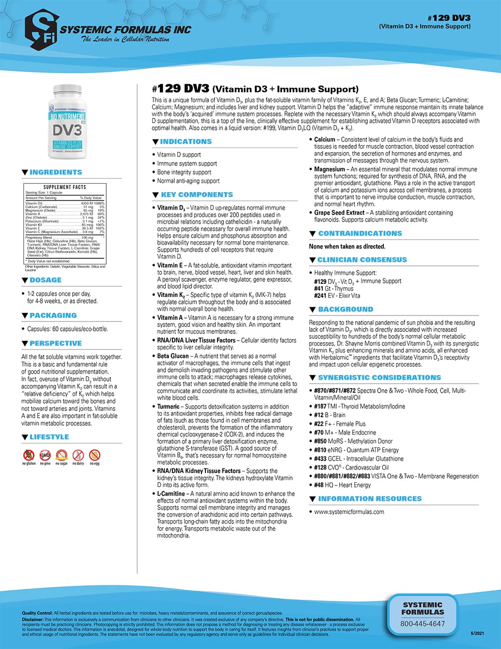 Systemic Formulas DV3 BioNutriment capsules in bottle for easy daily use