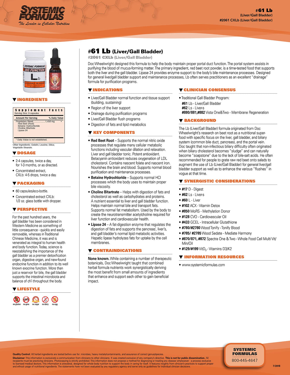 Systemic Formulas LB capsules close-up showing easy-to-swallow supplement for cleansing support.