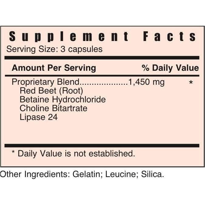 Systemic Formulas LB label detail highlighting red beet root powder content.