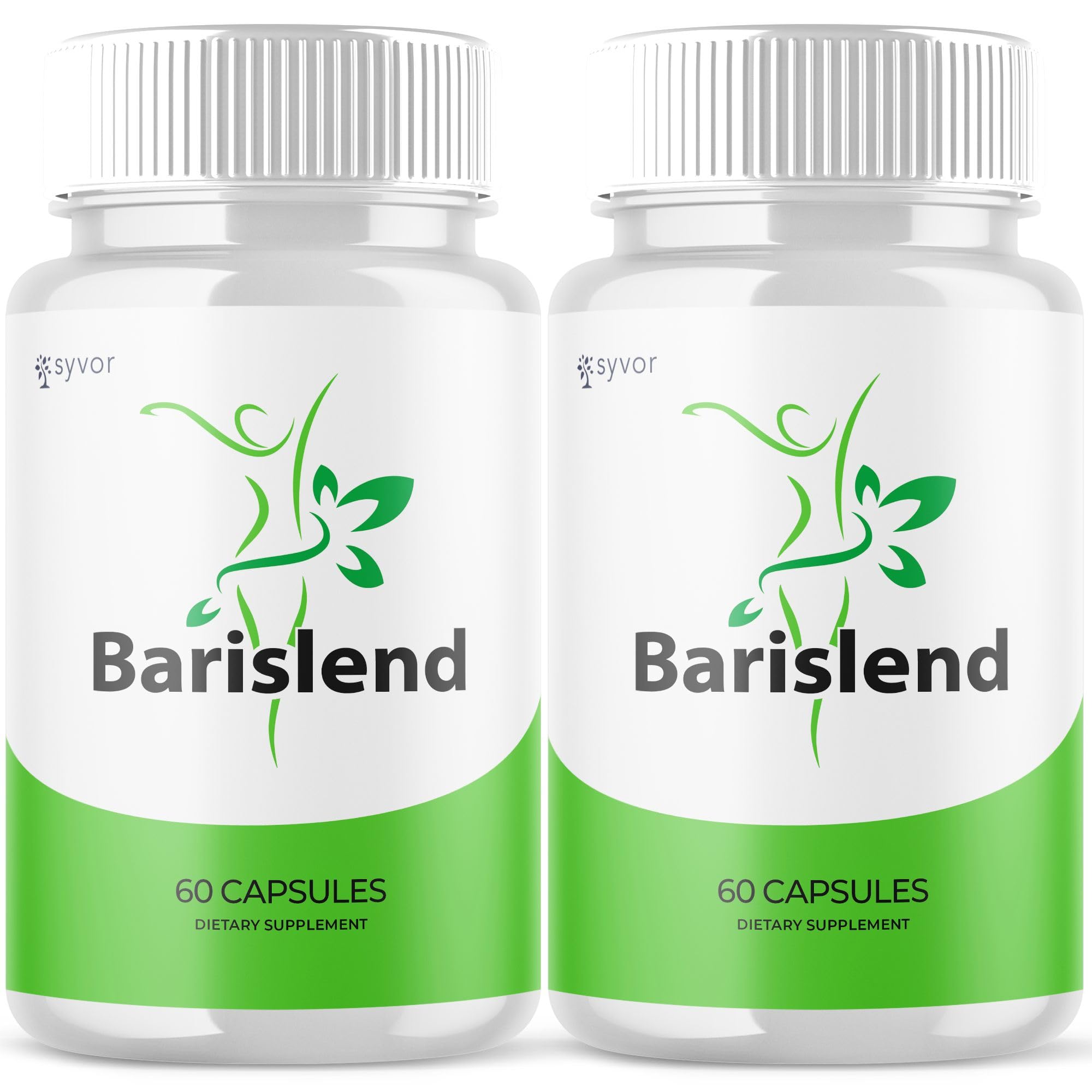 Barislend by Syvor bottle packaging shown; supports an active lifestyle with natural ingredients.