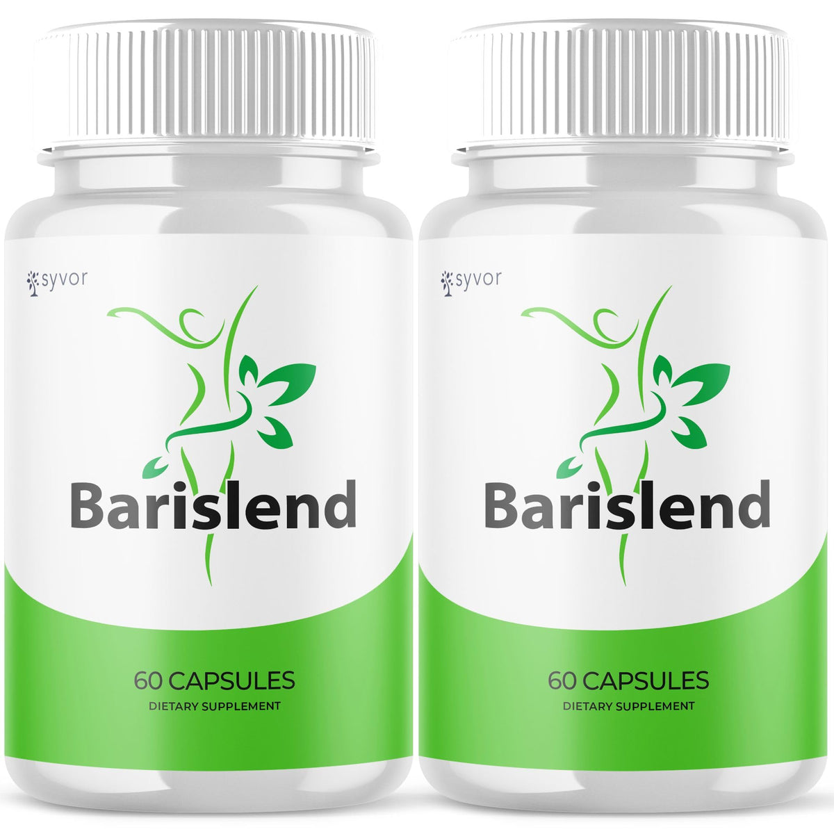 Barislend by Syvor bottle packaging shown; supports an active lifestyle with natural ingredients.