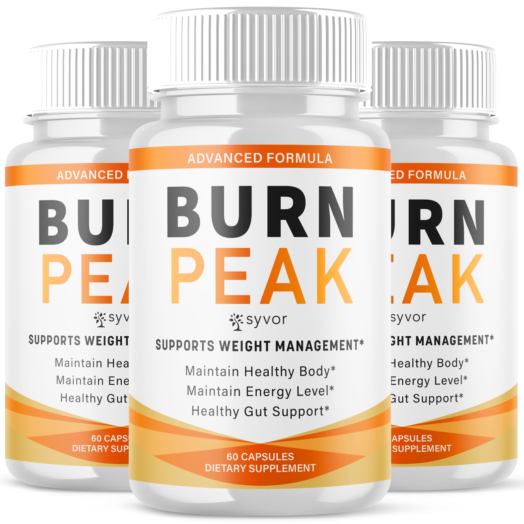 Syvor BurnPeak capsules 3-pack front view, convenient for daily use