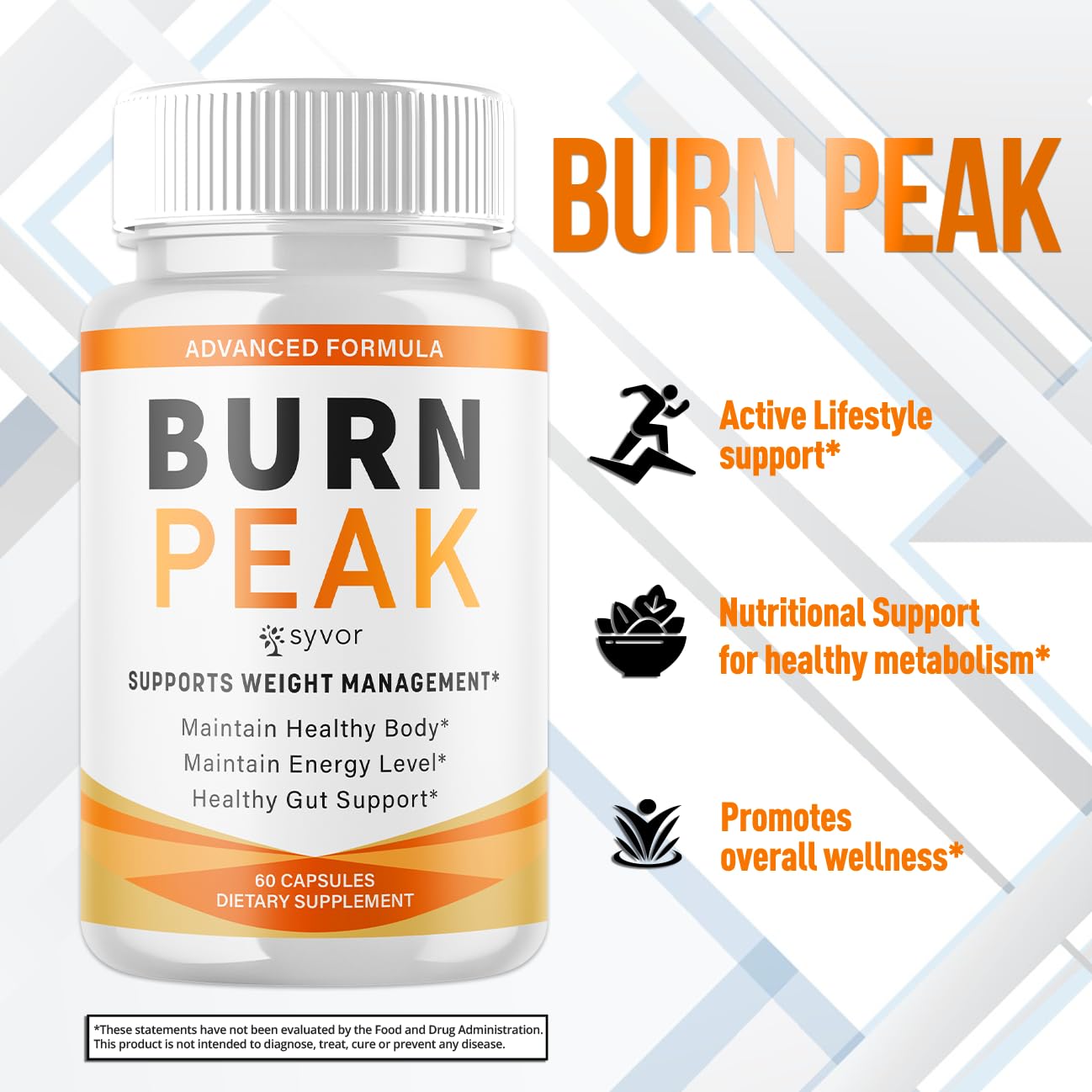 Syvor BurnPeak capsules ingredients close-up with vitamins and extracts