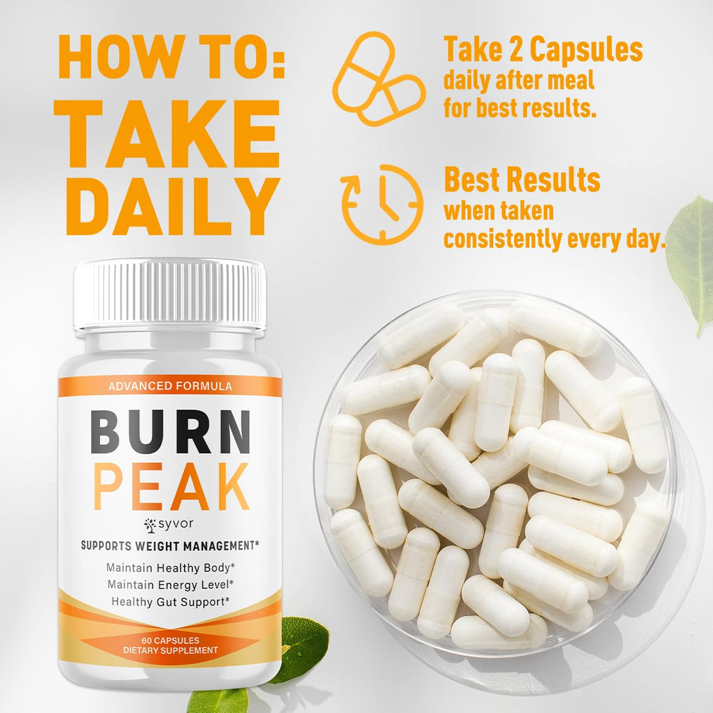 Syvor BurnPeak serving size box, full month of capsules