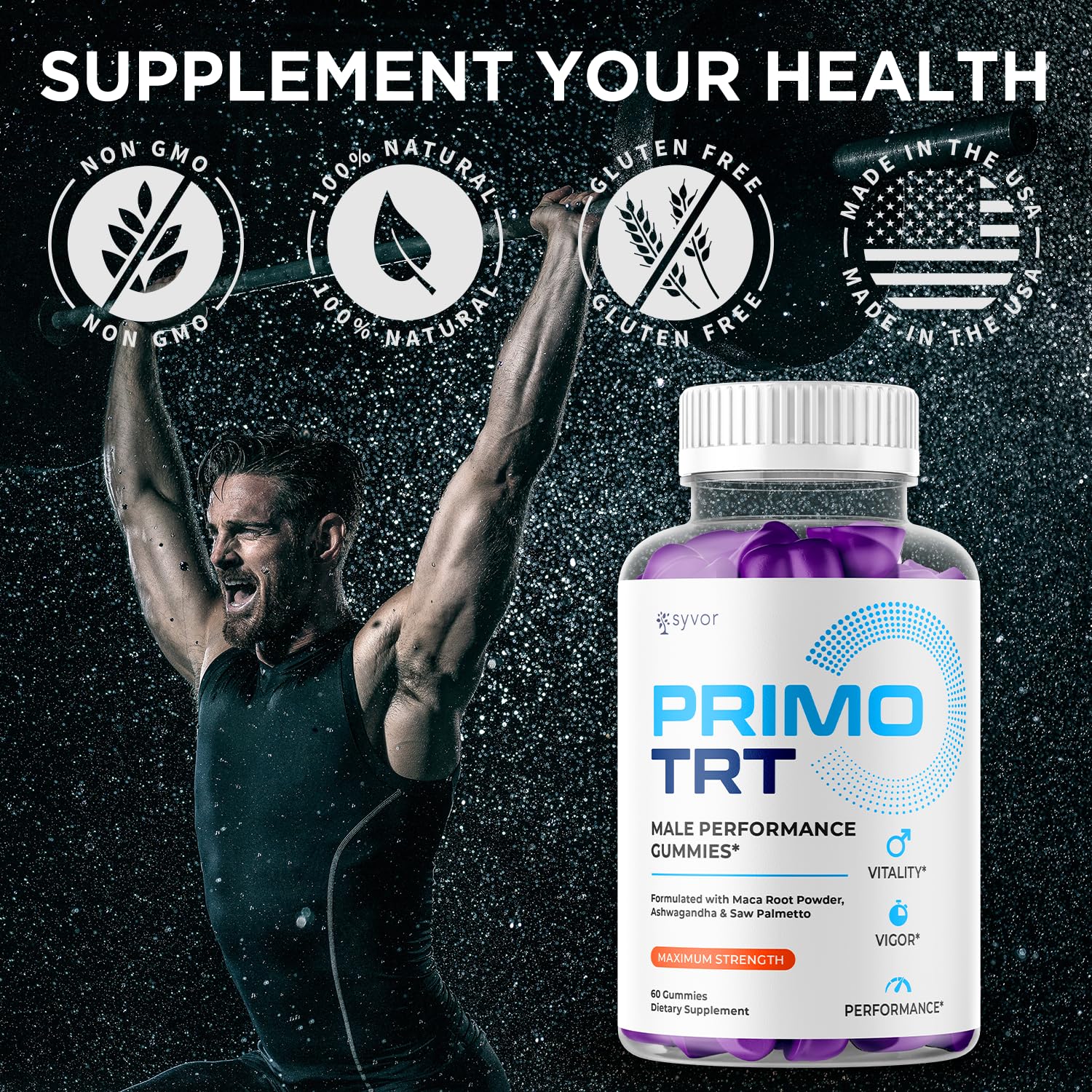 Syvor Primo TRT Gummies bottle cap and seal for freshness