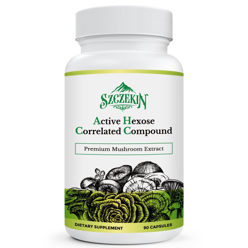 SZCZEKIN AHCC 1500mg bottle highlighting the immune-support blend.