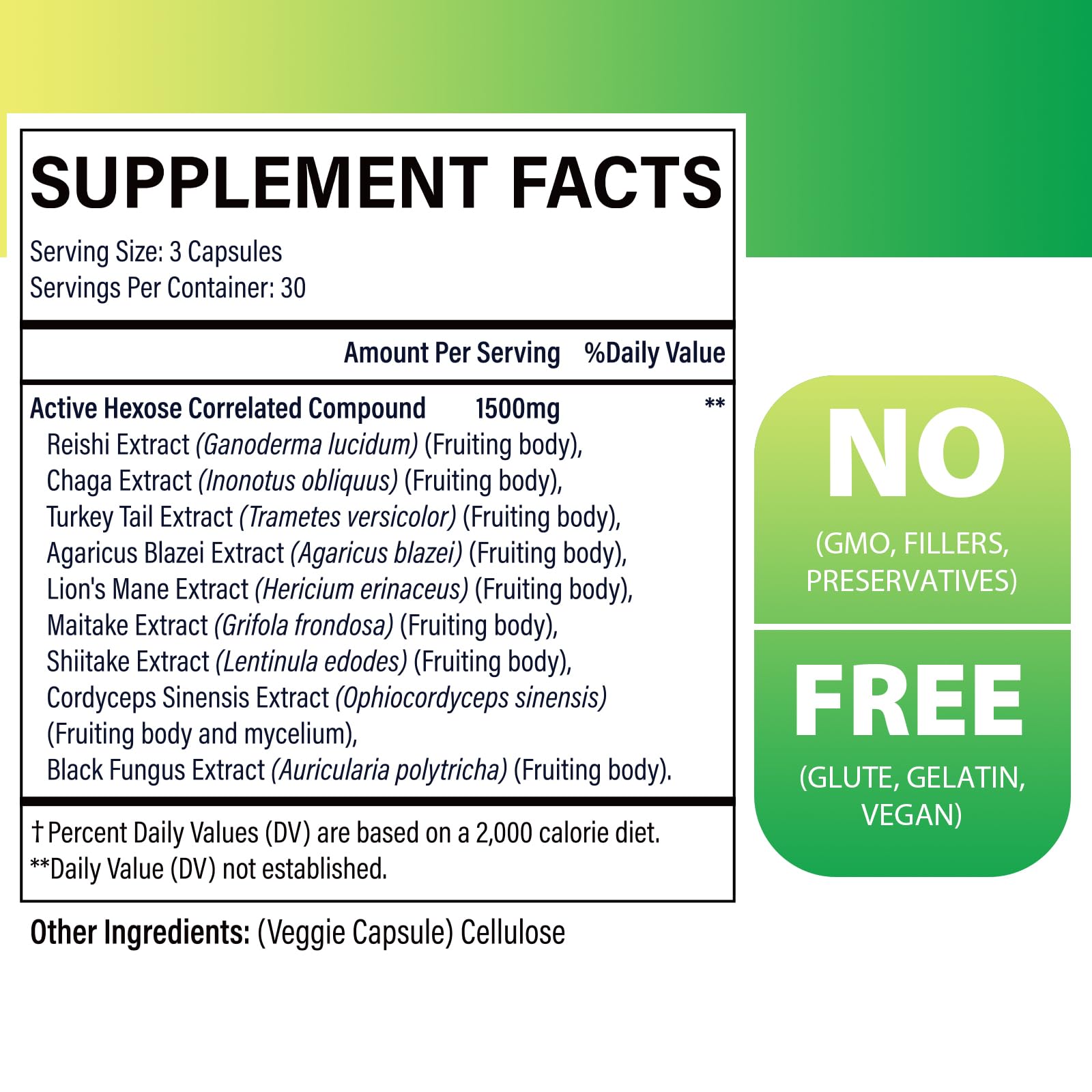 SZCZEKIN AHCC eight-mushroom extracts capsules in container