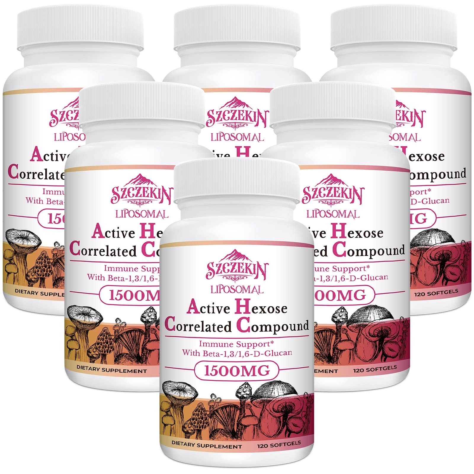 SZCZEKIN liposomal AHCC 1500mg bottle highlighting high-potency immune support