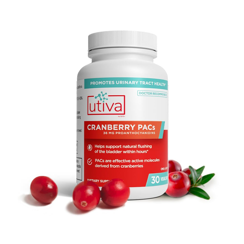 Szio+ Utiva Cranberry PACs pills for daily urinary health support