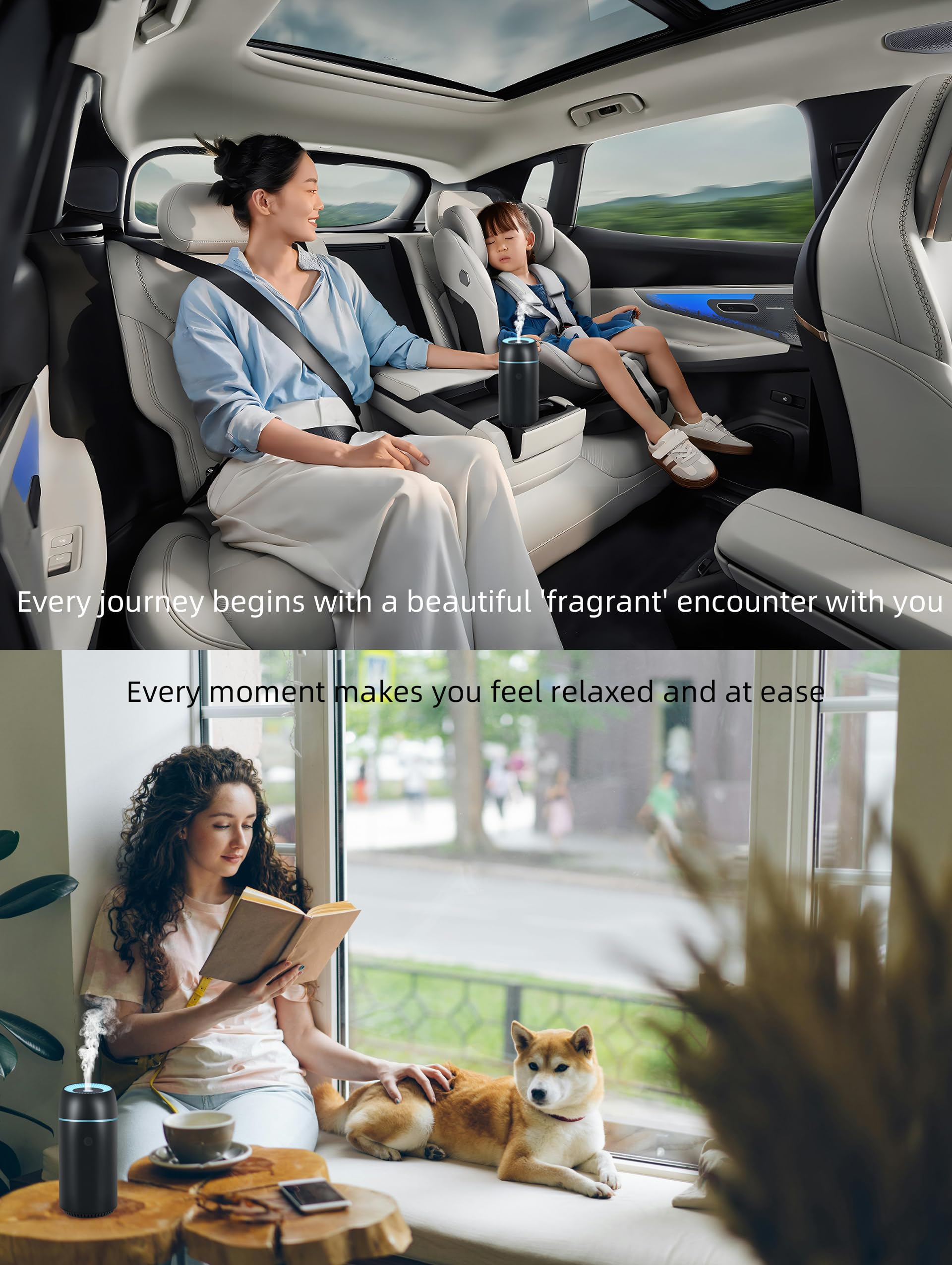 Szyuwolf portable diffuser suits car, home, and office environments.