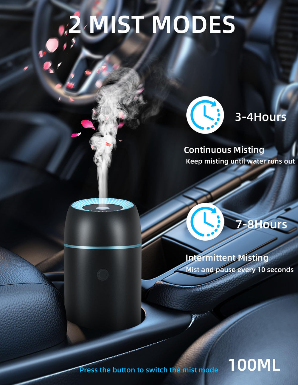 Szyuwolf diffuser ultrasonically emits a light mist in motion.