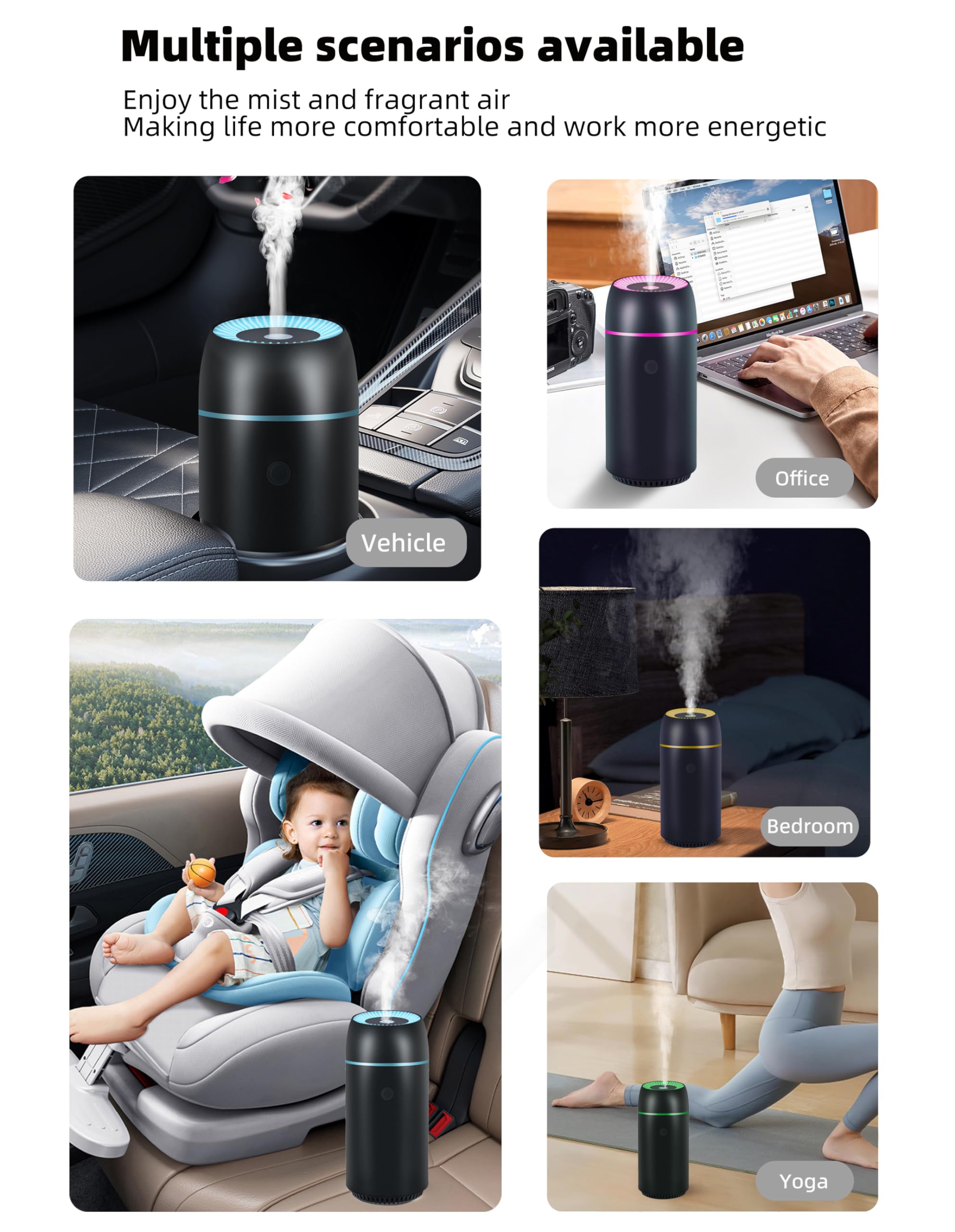 Szyuwolf diffuser powered by USB-C for flexible charging.