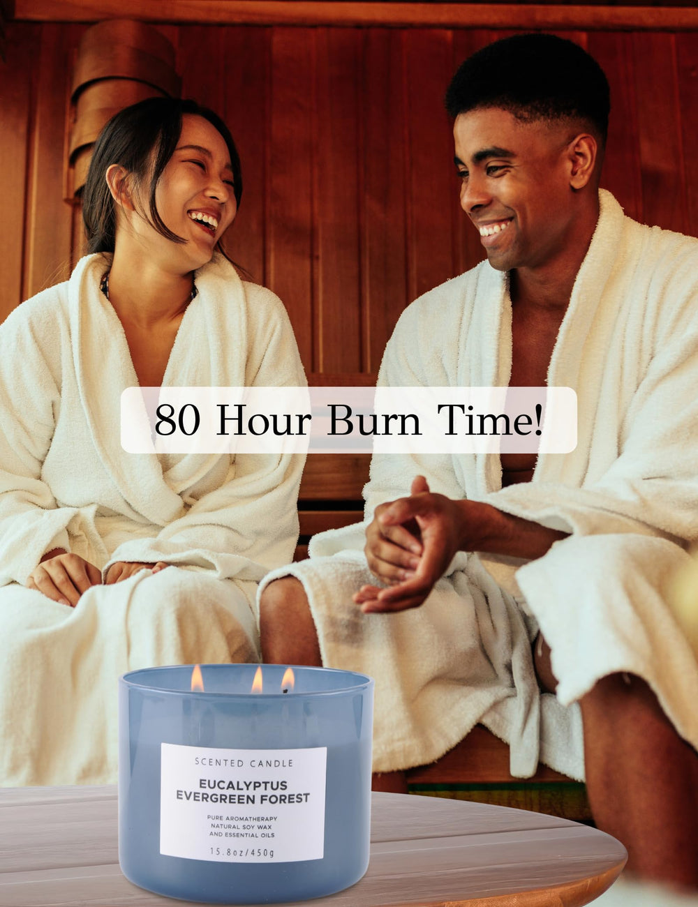 T&H blue glass jar enhances decor with natural forest-inspired charm.