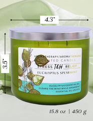 T&H Eucalyptus Spearmint candle with three cotton wicks for even burn