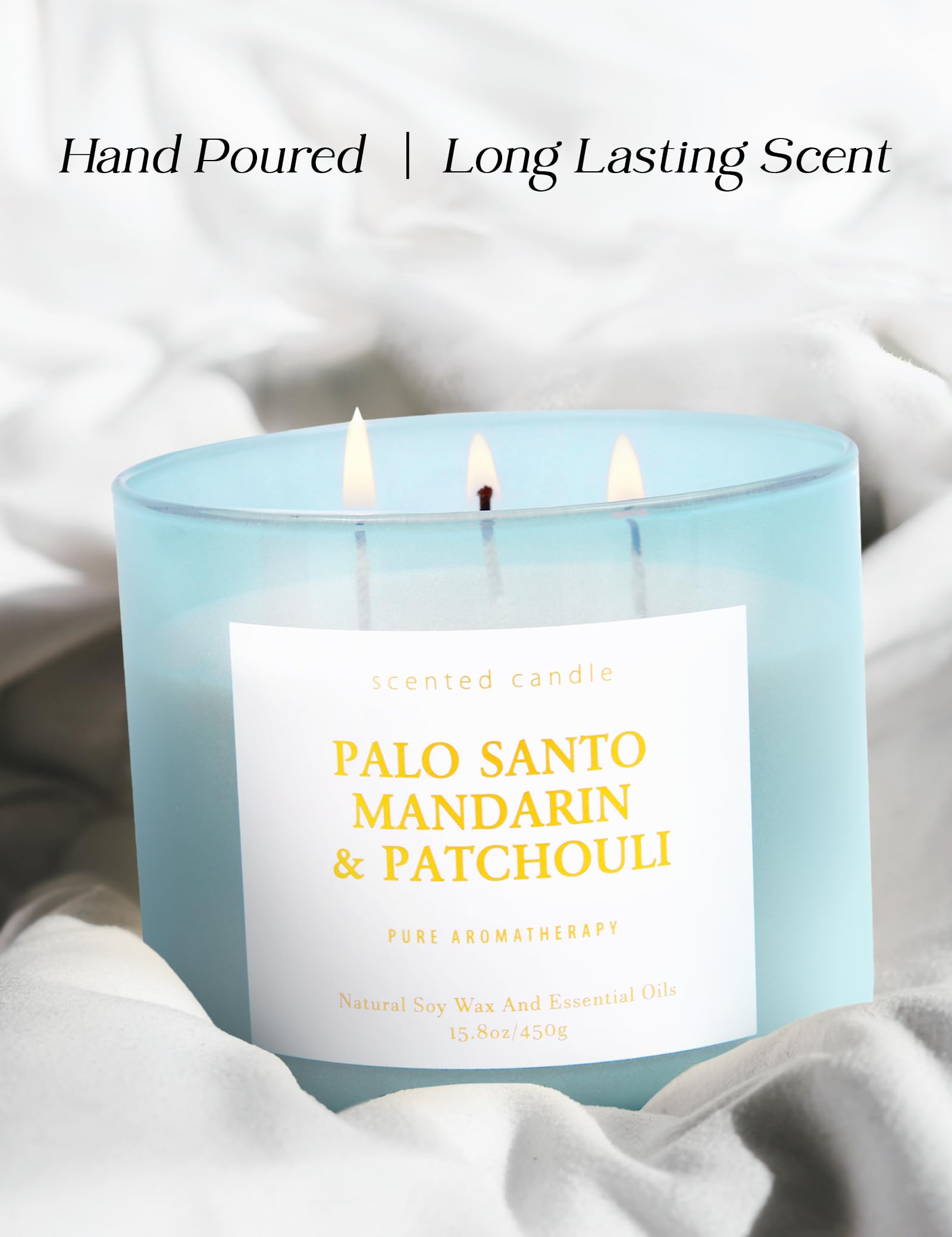 T&amp;H Palo Santo Mandarin Patchouli candle lid and To &amp; From card included.