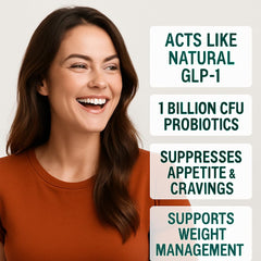 T-MODE probiotic blend bottle highlighting gut balance support