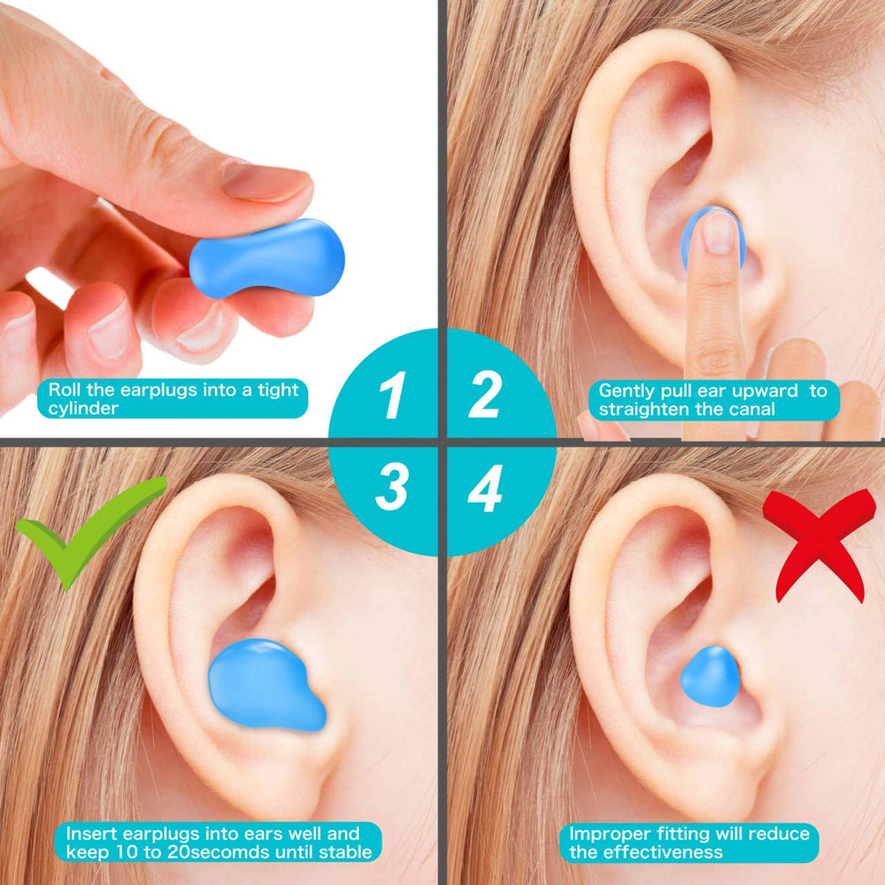 T NEWFUN silicone ear plugs for side sleeping stay in place with no protruding ends